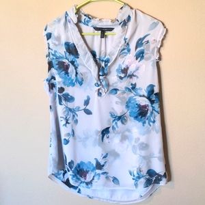 White House Black Market Floral Blouse, size 12